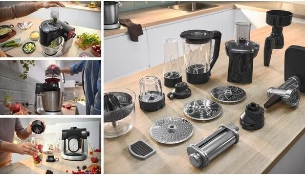 Serie 6 Küchenmaschine mit Waage 1600 W Schwarz, Edelstahl gebürstet