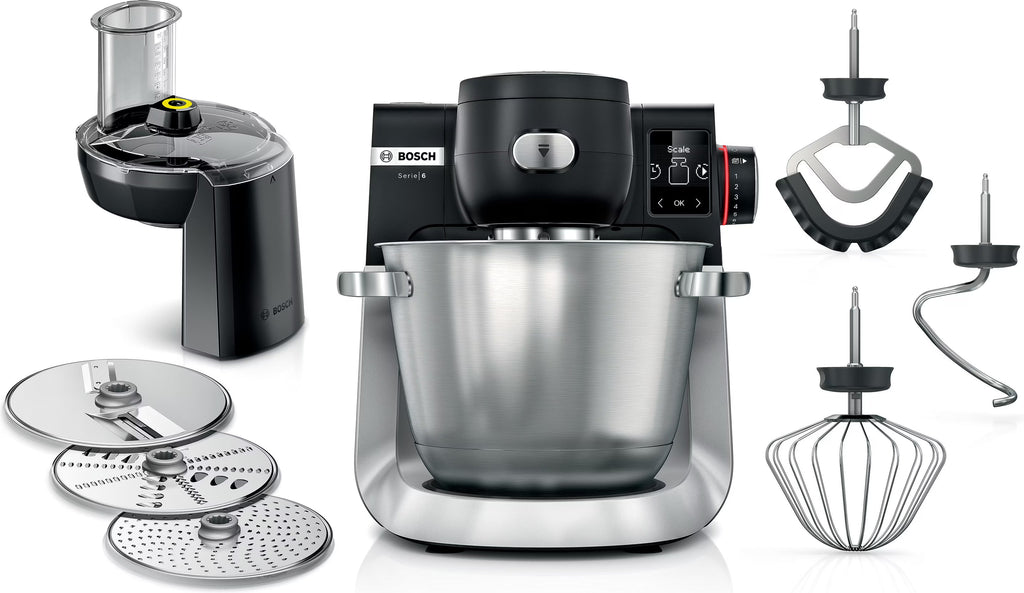 Serie 6 Küchenmaschine mit Waage 1600 W Schwarz, Edelstahl gebürstet