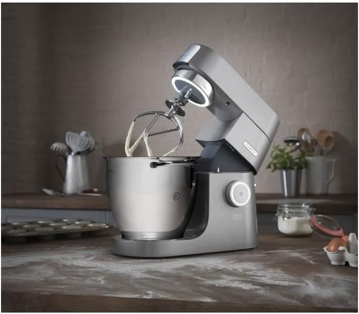 Kenwood Titanium Chef Patissier XL KWL90.004SI Küchenmaschine, 7 L, integrierte Waage und Heizfunktion