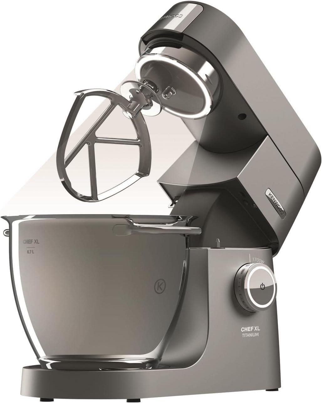 Kenwood Titanium Chef Patissier XL KWL90.004SI Küchenmaschine, 7 L, integrierte Waage und Heizfunktion