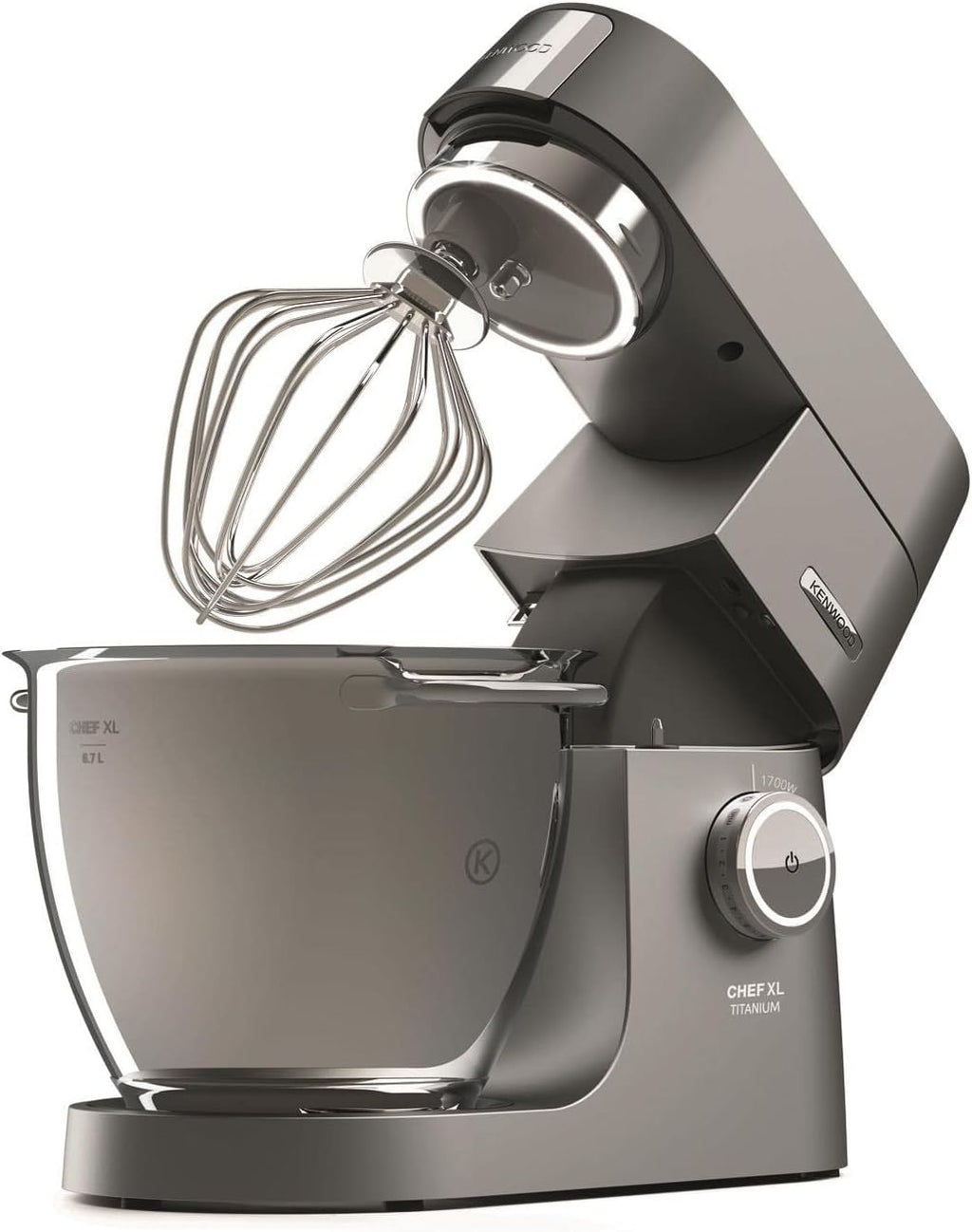 Kenwood Titanium Chef Patissier XL KWL90.004SI Küchenmaschine, 7 L, integrierte Waage und Heizfunktion