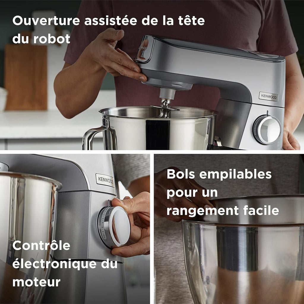 Kenwood Chef Baker KVC85.004SI Küchenmaschine, 1200 W, 5 L, integrierte Waage und Timer, 4,7/5 Sterne