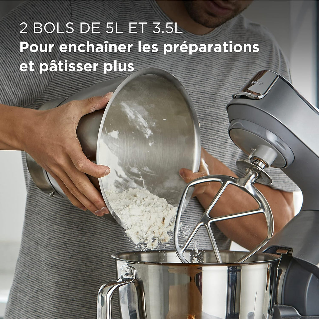 Kenwood Chef Baker KVC85.004SI Küchenmaschine, 1200 W, 5 L, integrierte Waage und Timer, 4,7/5 Sterne