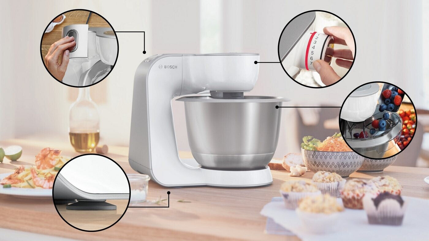 Bosch Serie 4 MUM58200 Weiß silber Zubehörtasche