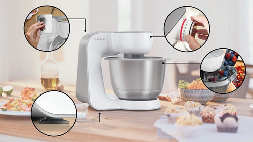 Bosch Serie 4 MUM58200 Weiß silber Zubehörtasche