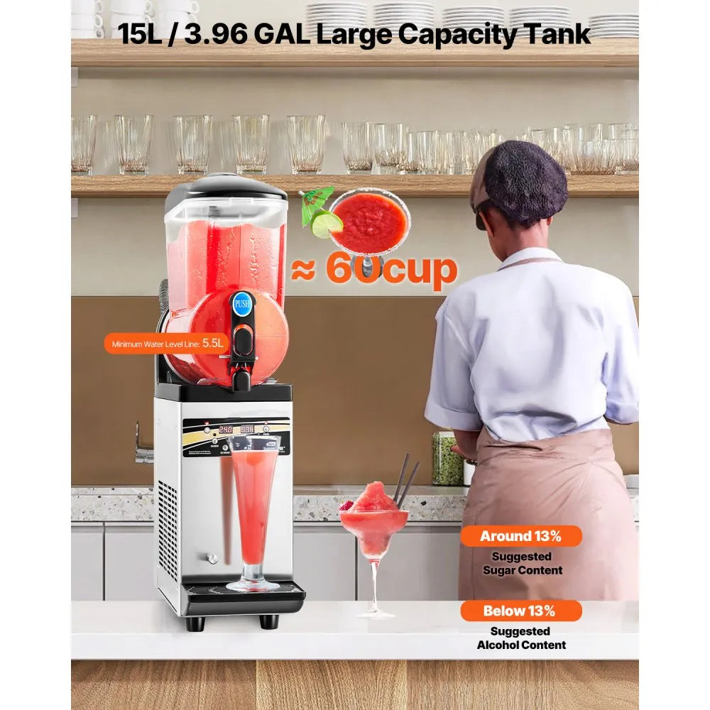VEVOR Gewerbliche Slush Eis Maschine 15 L