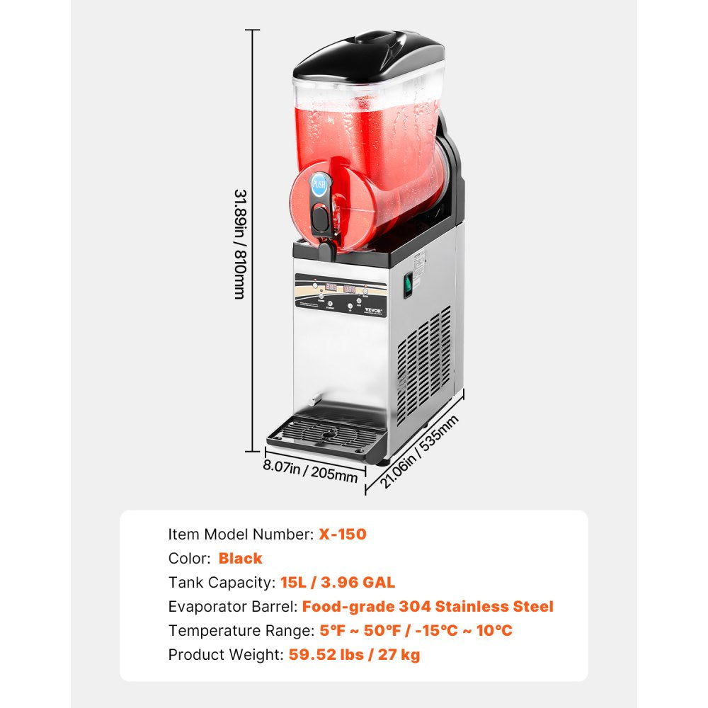 VEVOR Gewerbliche Slush Eis Maschine 15 L